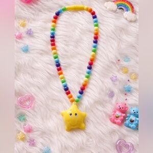 Care Bears Vintage 2004 Rainbow Star Bead Necklace